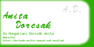 anita dorcsak business card